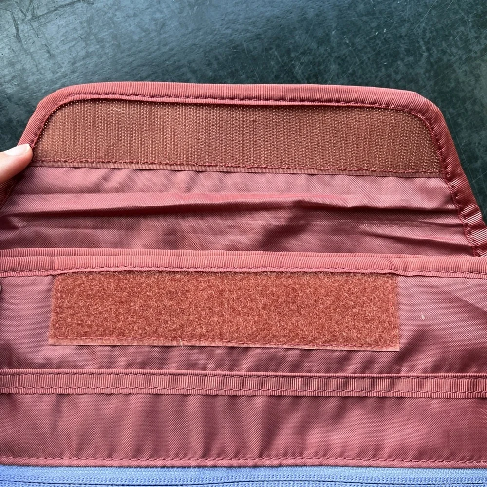Patagonia Rose Pink Tablet Sleeve with Light Blue Zipper Pocket